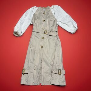 Vtg Turkey ARMINE Women Modest Coat Tan Long Overcoat